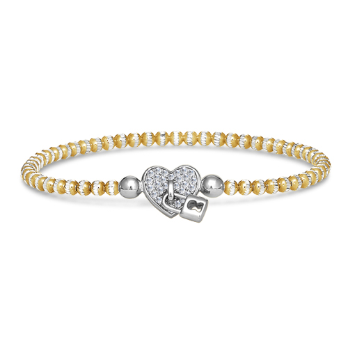 FourKeeps - 1 Row Bracelet, Locked Heart - $100