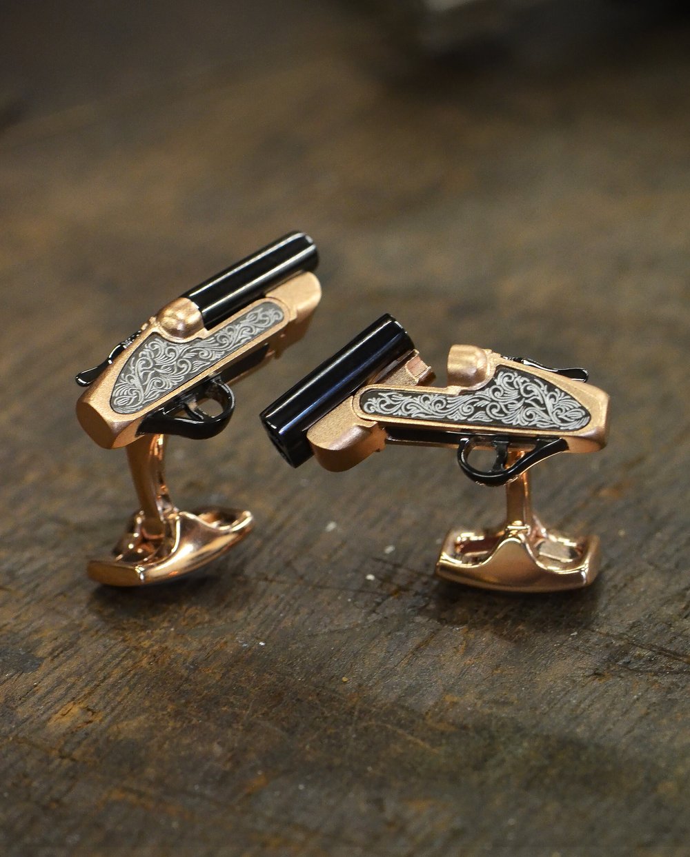 Boutons De Manchette Holland & Holland - Étain Argenté Style Cartouche De Fusil