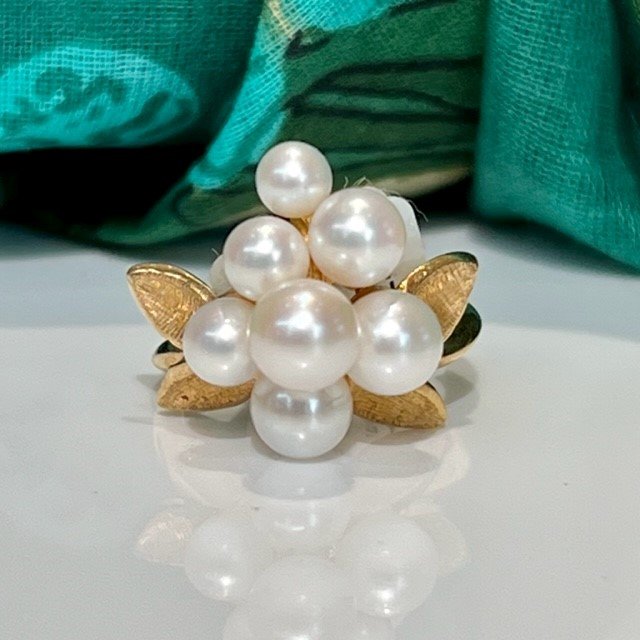Mid-century Akoya Pearl Ring