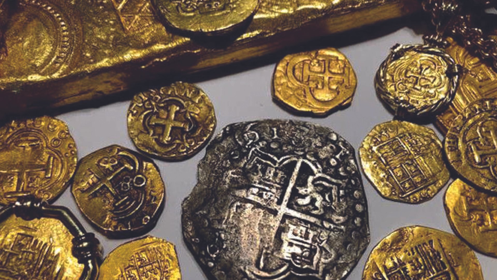 Treasures of the Atocha Shipwreck - Gold Doubloon and Pieces of Eight Coins