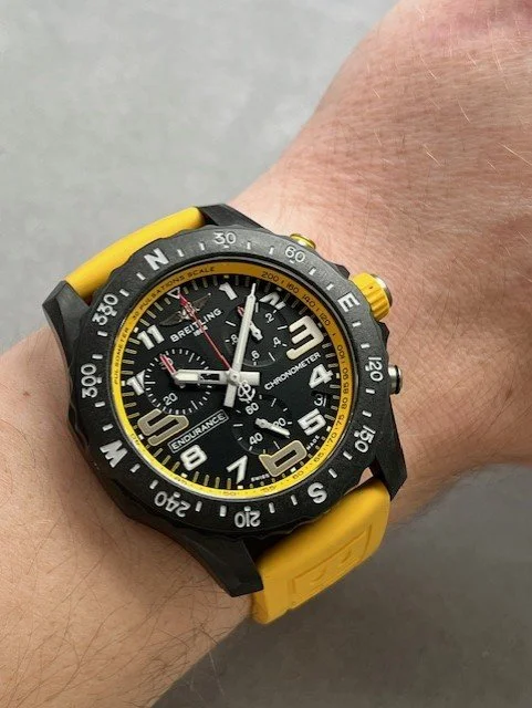 Breitling Endurance Pro Yellow Wrist.jpg