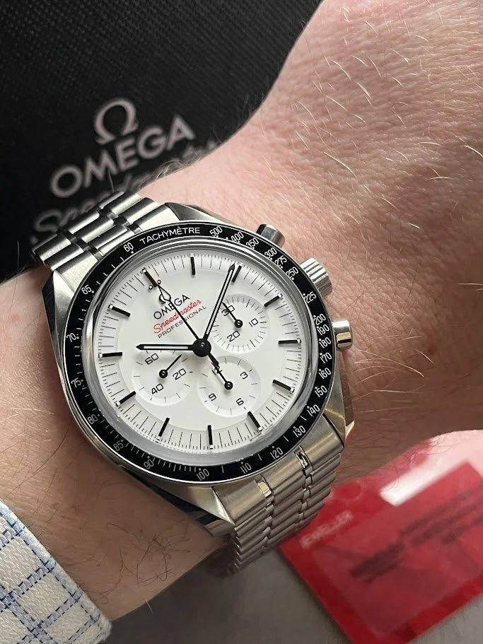 Omega Speedmaster White Wrist.JPG