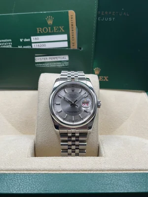 Rolex Datejust Silver Tuxedo Dial Roulette Date Wheel Pre-owned - Main Image