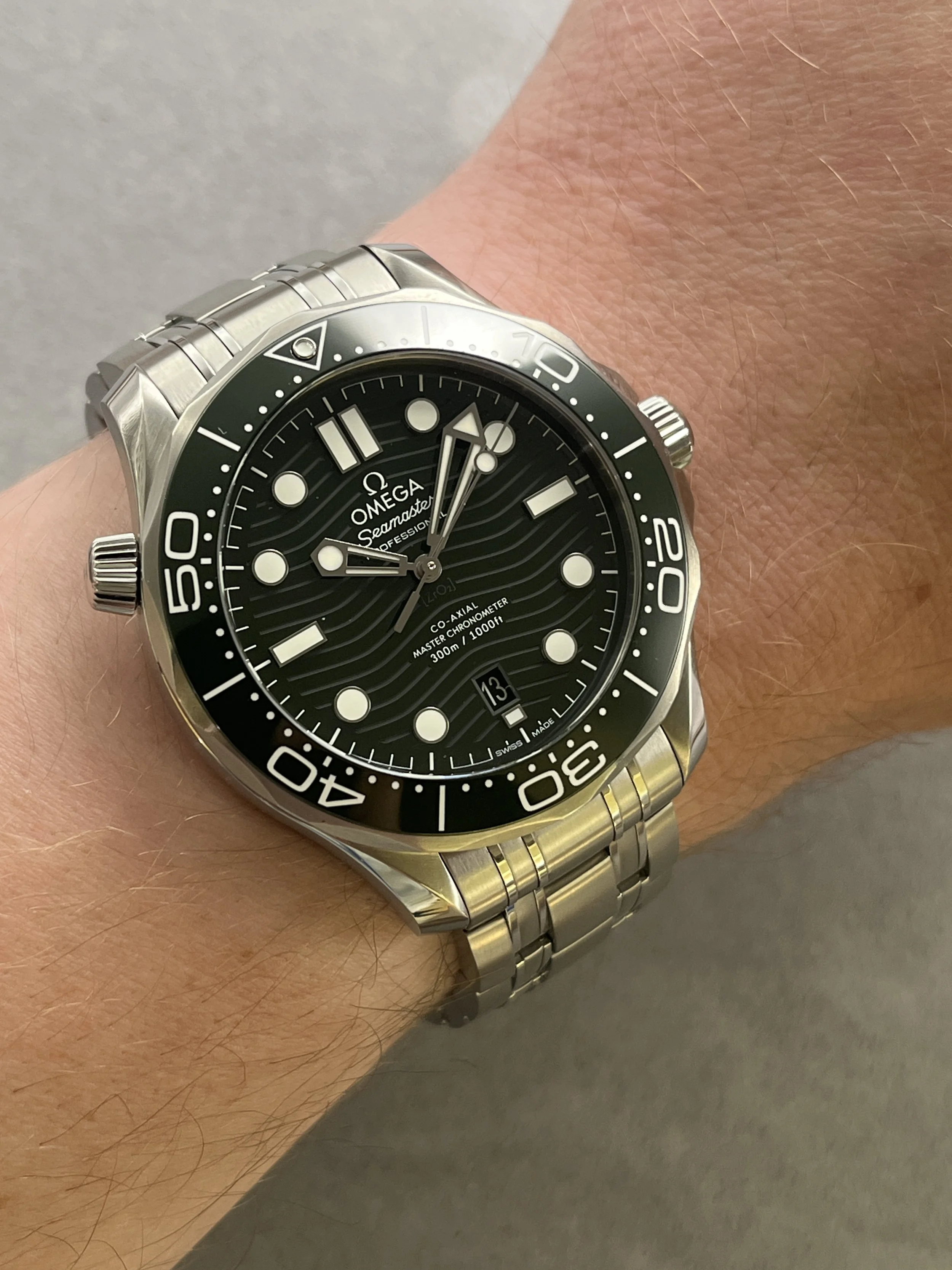 Omega SMP Green Wrist.JPG
