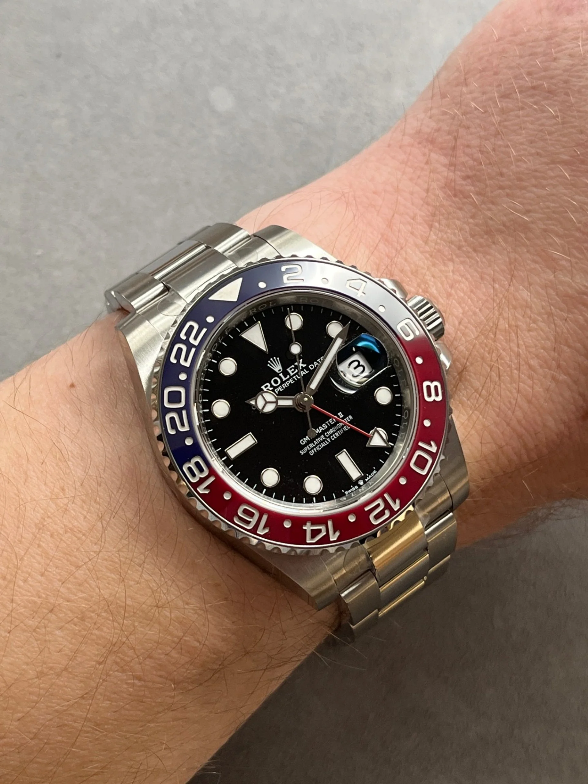 Rolex GMT Master II 126710BLRO Wrist.jpg