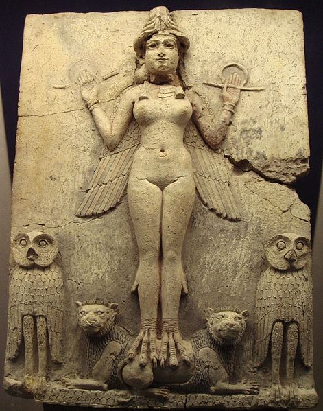 "Queen of the Night relief." Public domain image.