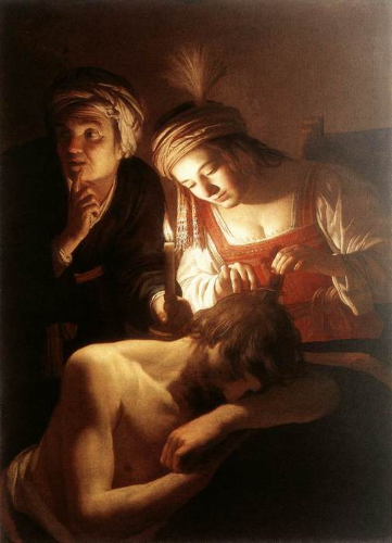 "Samson and Delilah" by Gerard van Honthorst, 1615. Public Domain image. 