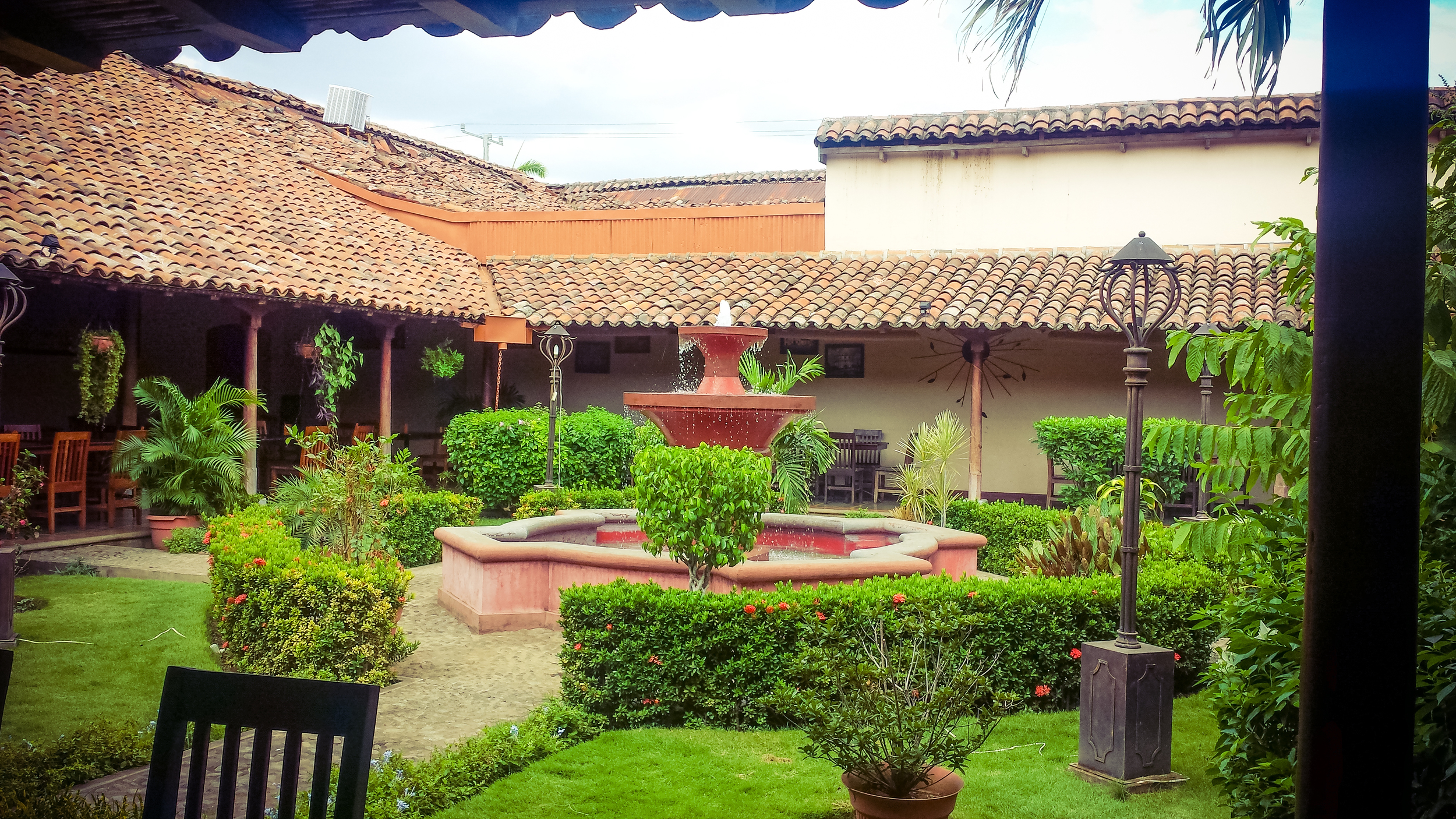 Our view while eating lunch. Courtyard at Restaurant El Carbon...the food was delicious! 