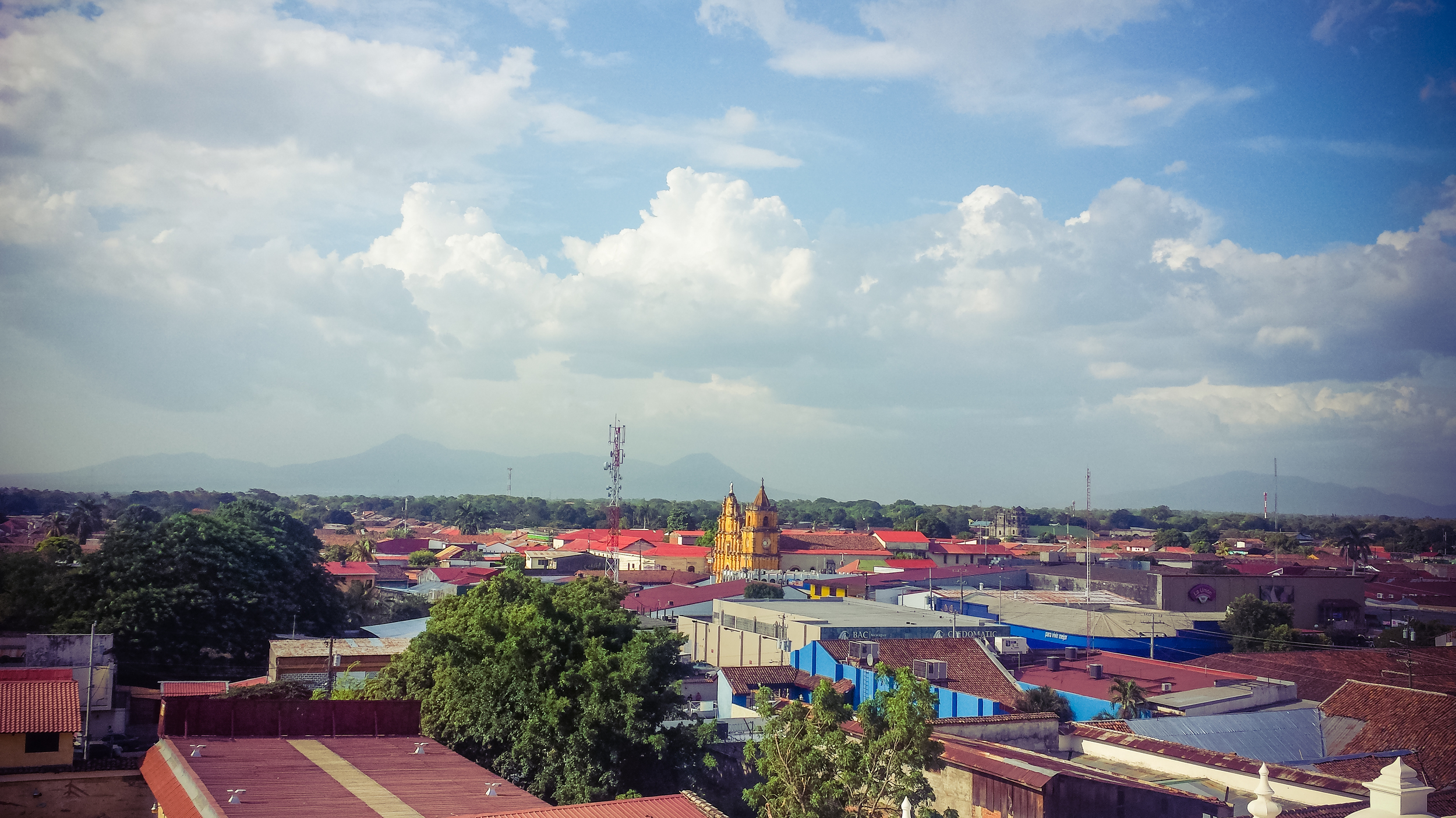 You can see some of the volcanoes in the background
