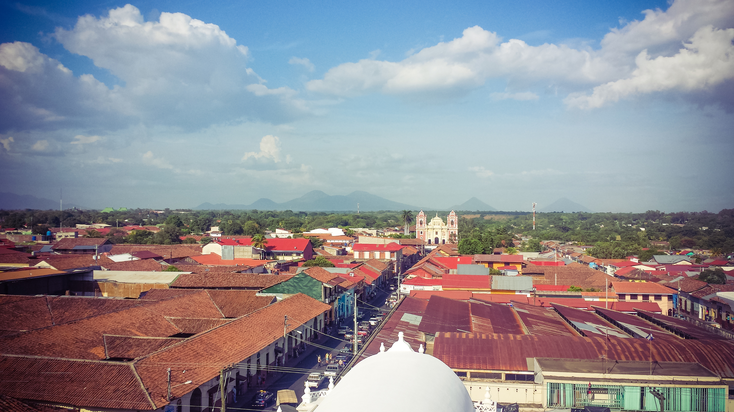 From the roof of the old cathedral we could see 12 of Nicaragua's volcanoes. Picture does not do it justice.