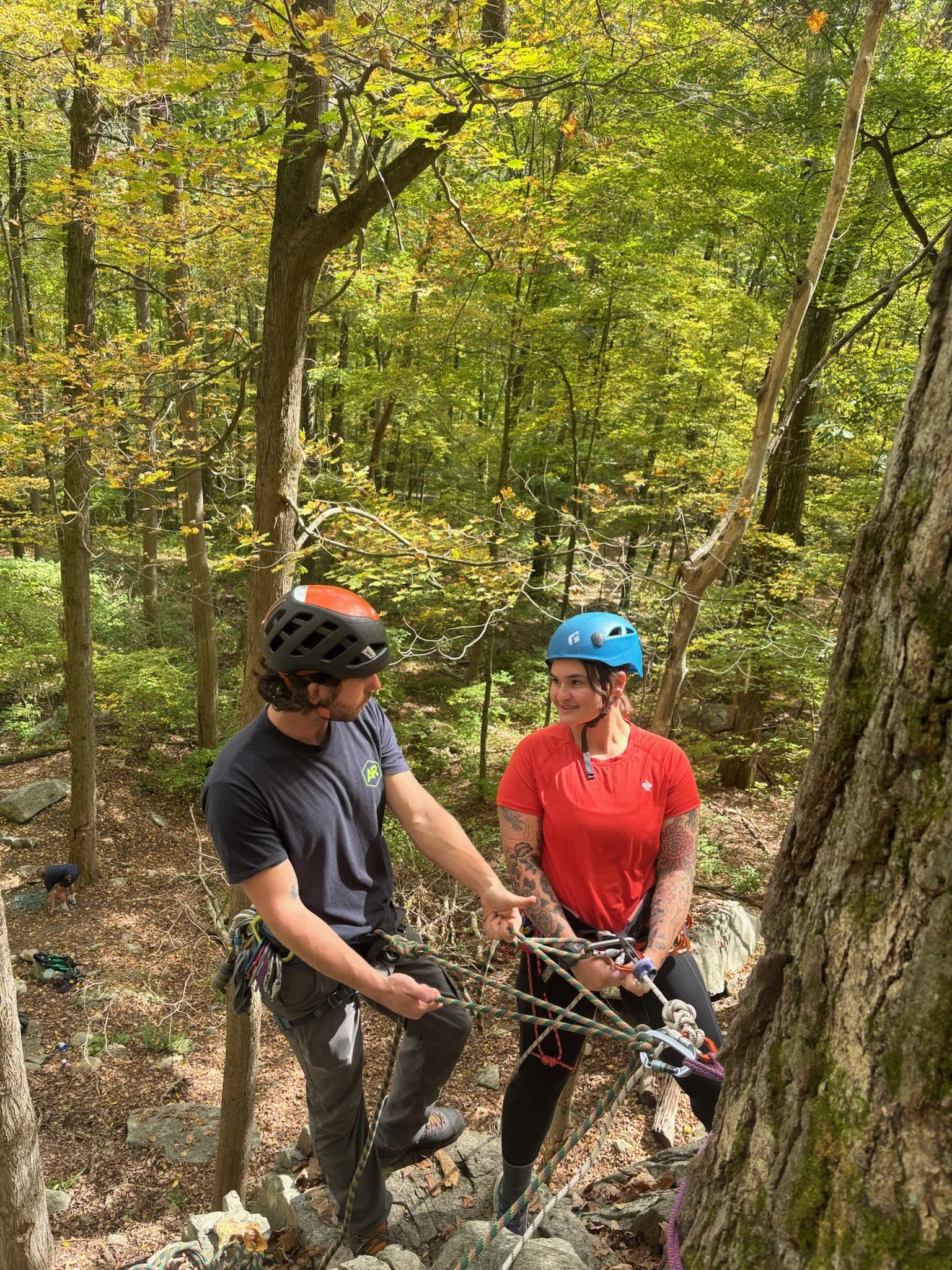 Nathan Bennick, AMGA certified climber and Executive Director of AR Colorado, and Emily Palmer, Director of Community Relations at Adventure Recovery