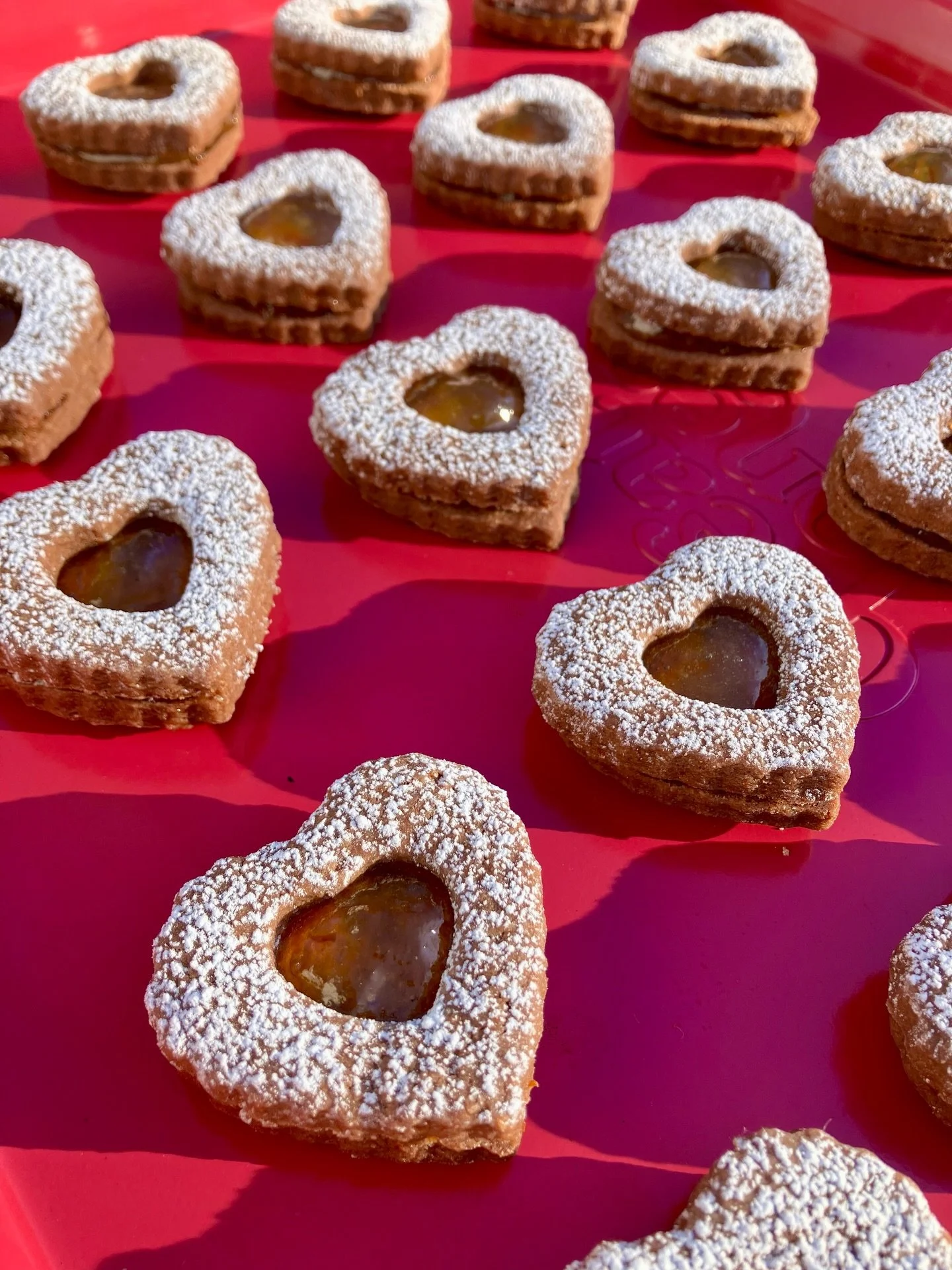 valentine sweet treat round up 😘❤️💕
- chocolate orange marmalade linzer cookies (regretted not making more of these for christmas so made them again 😏)
- chocolate covered pretzels &amp; strawberries 🍓🥨🍫 (annual classics)
- sweet potato peanut 