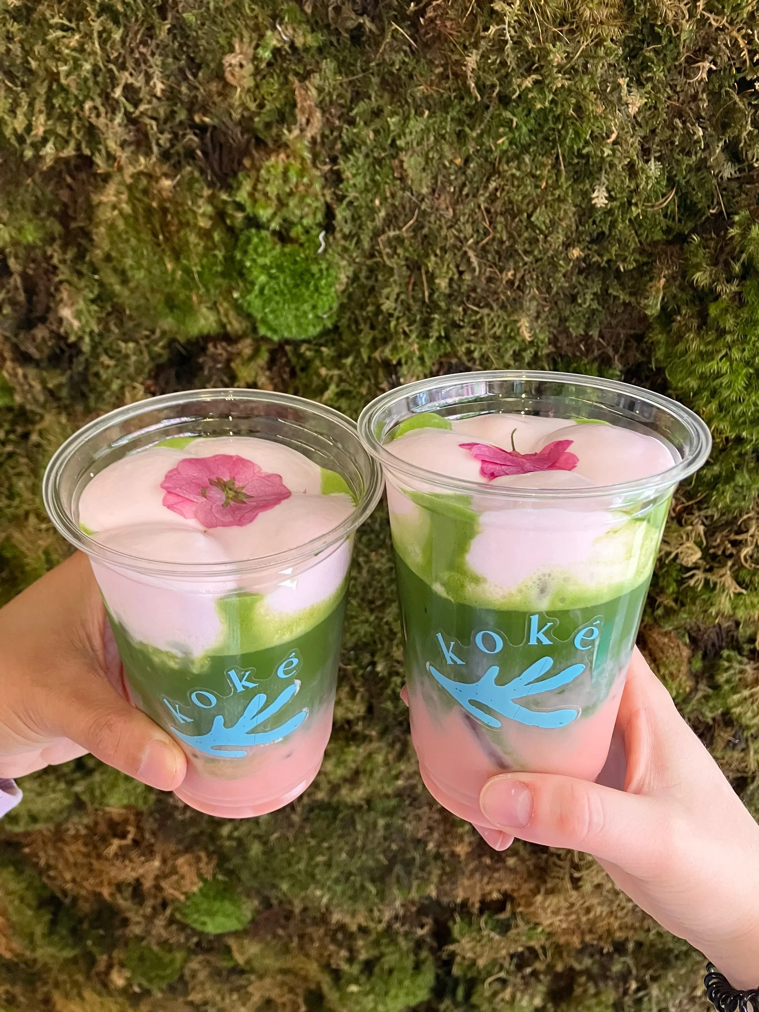finally got to try @koke.nyc yesterday 🤭 everything on the menu is vegan AND gluten free 👏 (love to see it 😍)

what we ordered:
🌸 sakura matcha lattes (seasonal special - today is the last day to grab one before summer&rsquo;s menu drops tomorrow