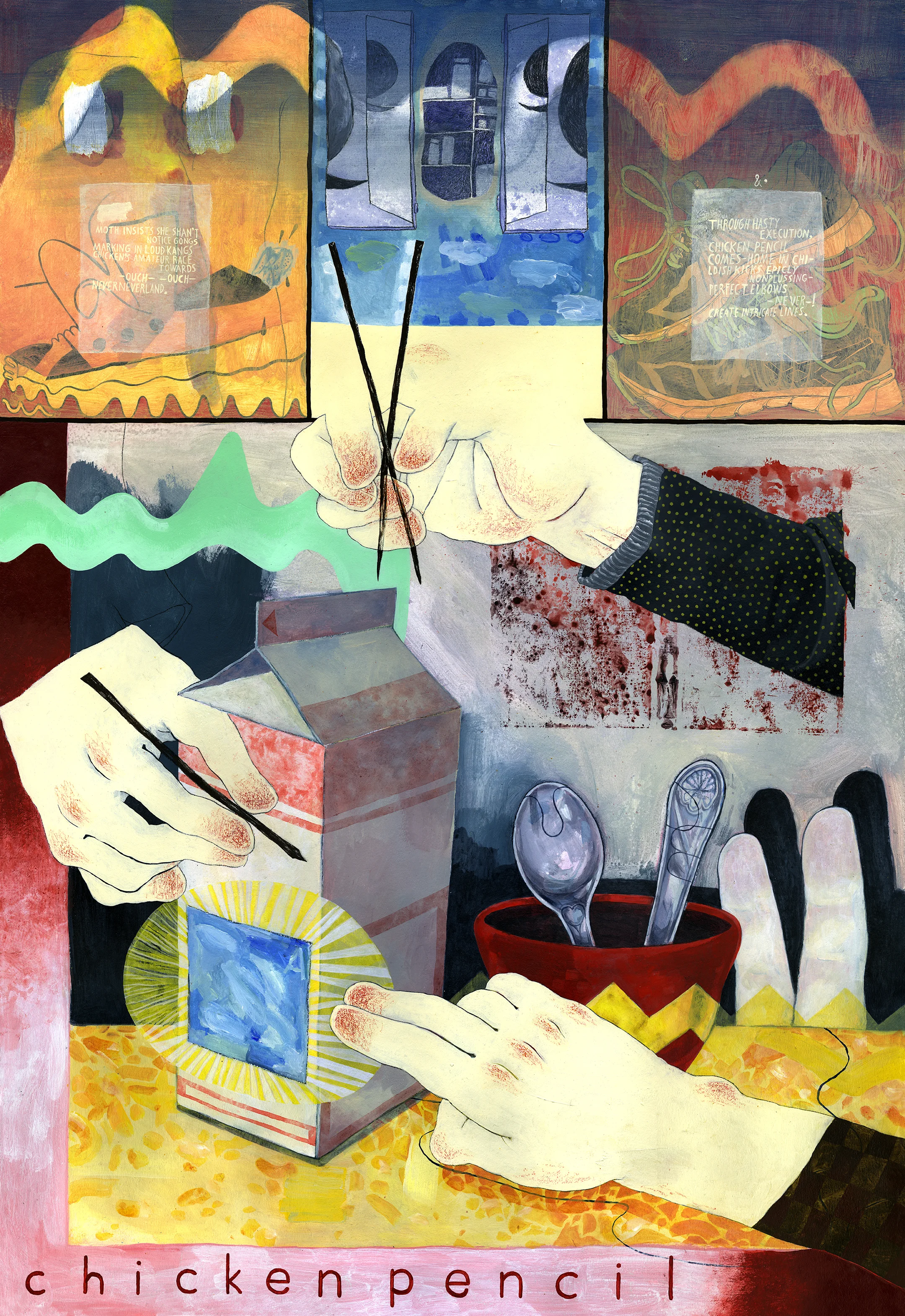 mmcXcp, 2016 Acrylic, acrylic gouache, and charcoal on paper 44 x 30 inches