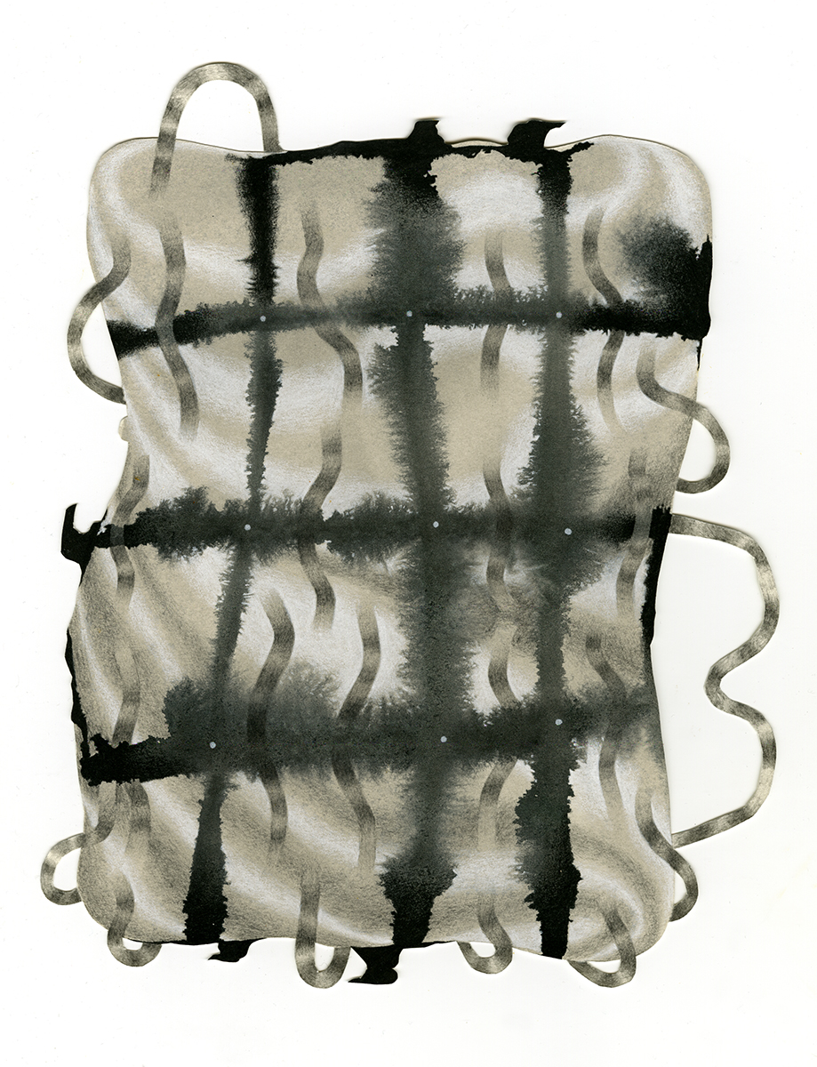 Untitled , 2019 Acrylic gouache and charcoal on paper 9 3/4 x 7 1/2 inches