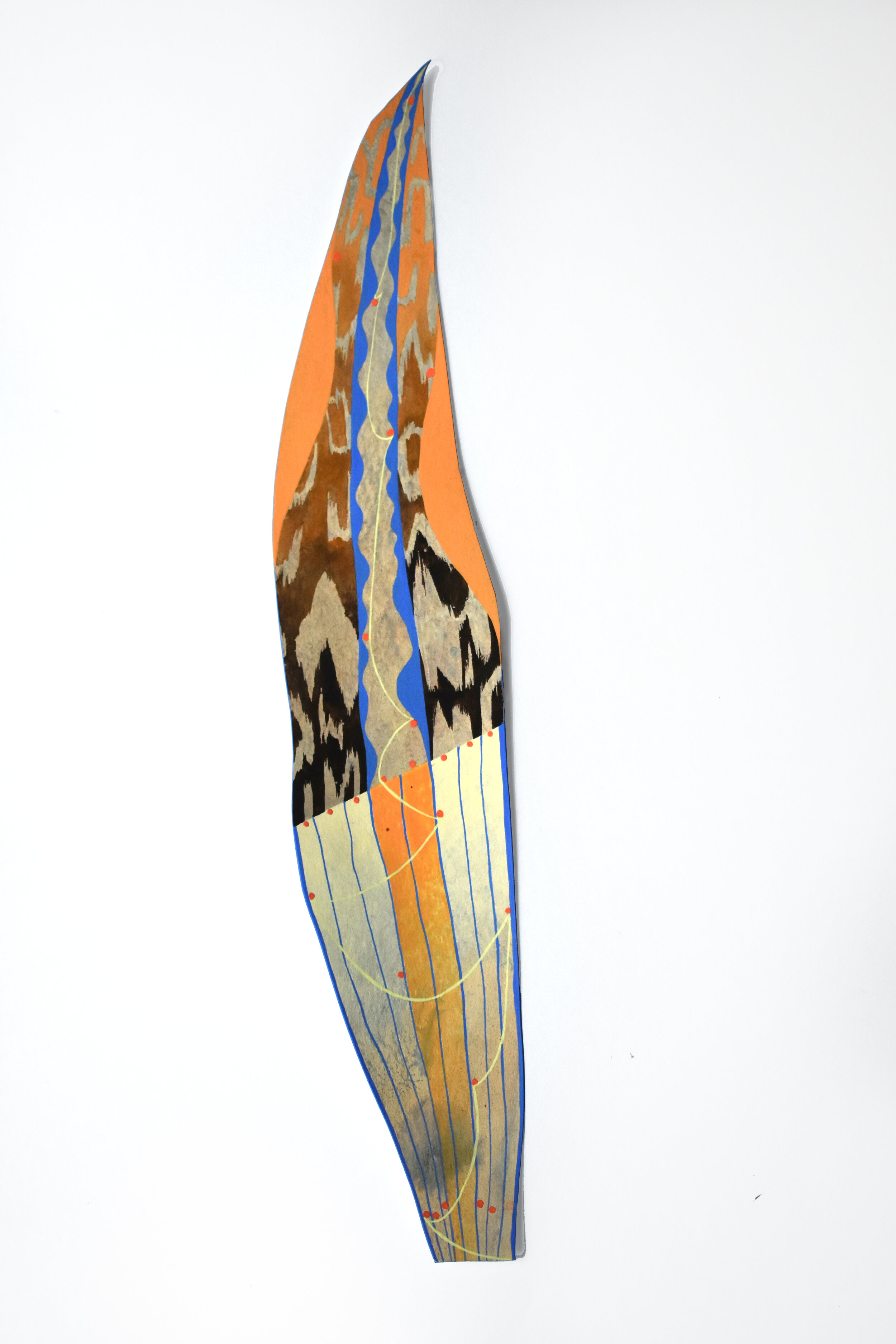 SHARKFIN, 2020 Acrylic and acrylic gouache on paper 11 3/8 x 2 14/ inches