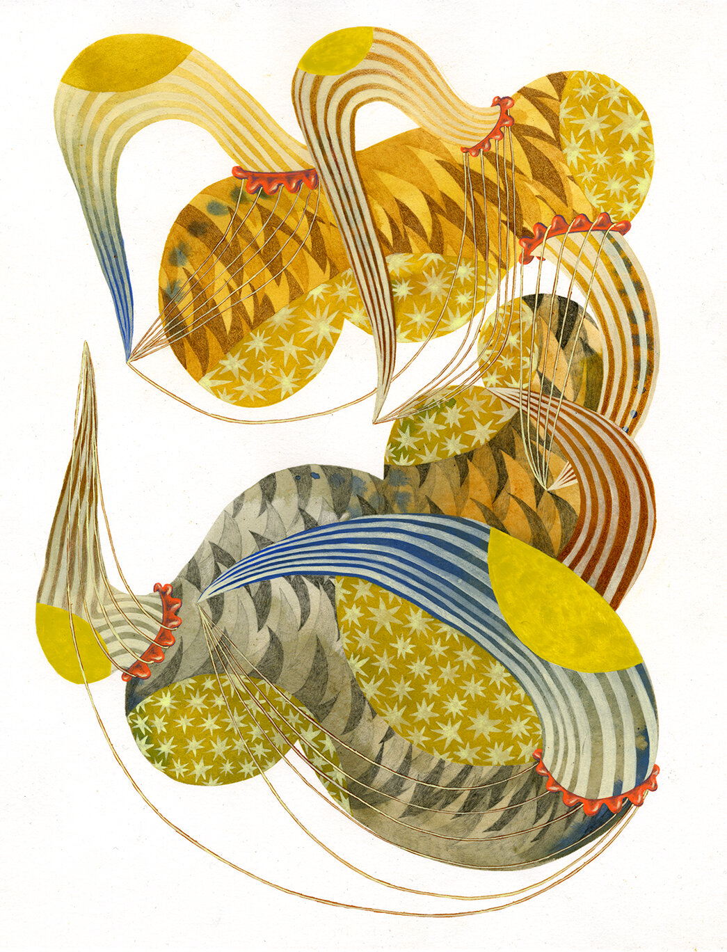 untitled , 2020 Acrylic gouache, charcoal and colored pencil on paper 11 x 8 1/2 inches