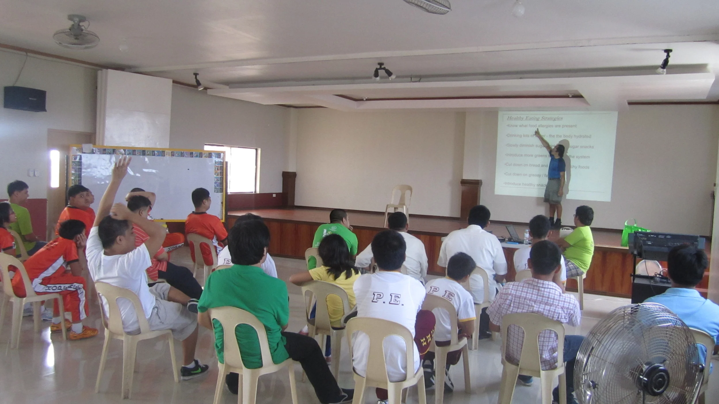Teens on the autism spectrum listening and participating to my BodyKi presentation, Philippines 2013