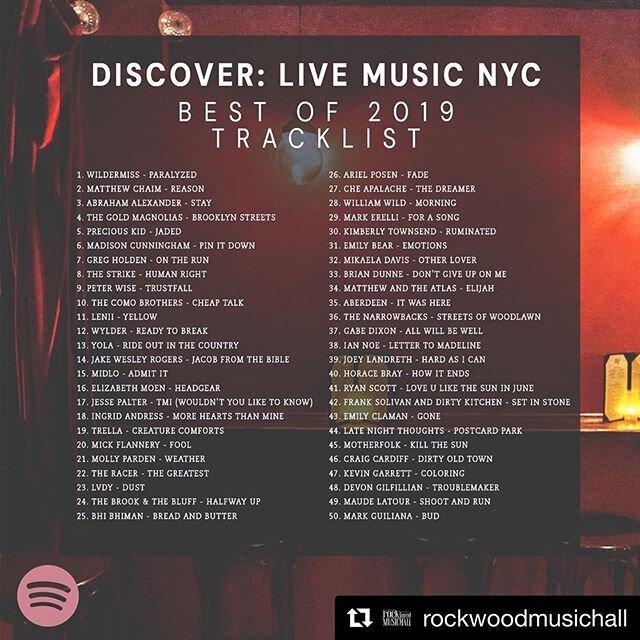 Honored to be included on this list. Thanks @rockwoodmusichall for giving @thegoldmagnolias a home in NYC. Catch us there on 2/21/2020.
🎄🍾🥀