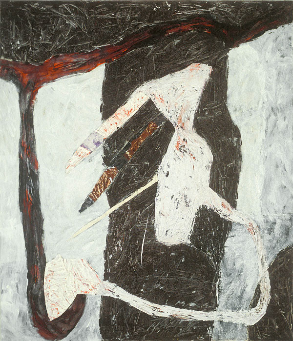 Marc Garneau «Urne IV» (1988) technique mixte sur toile (152cm x 122cm)