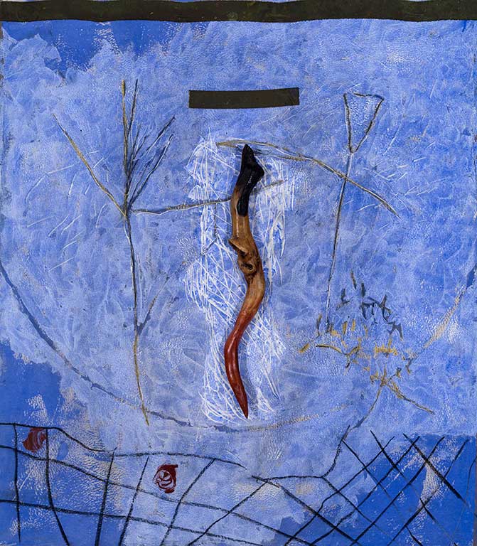 Marc Garneau «Amok II» (20010 technique mixte sur toile marouflé sur bois (122cm x 107cm x 10cm) (MGL3488)