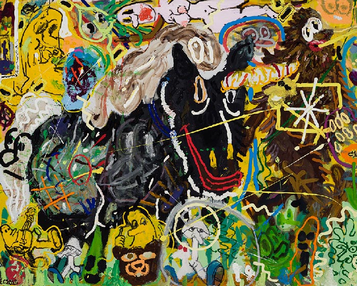 Étienne Chartrand «Exo-langage» (2015) technique mixte sur toile (121cm x 152cm)