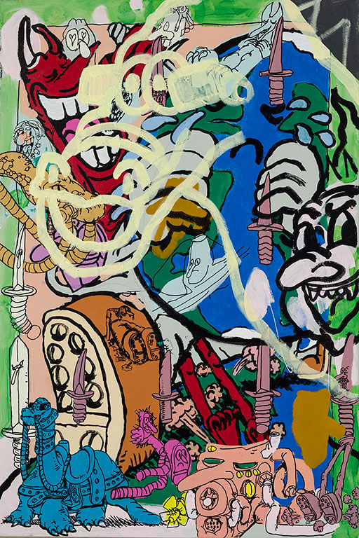 Étienne Chartrand «The Night the Earth Cried» (2013) technique mixte sur toile (91cm x 61cm)