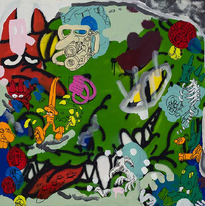 Étienne Chartrand «La mutation» (2012) technique mixte sur toile (91cm x 91cm)