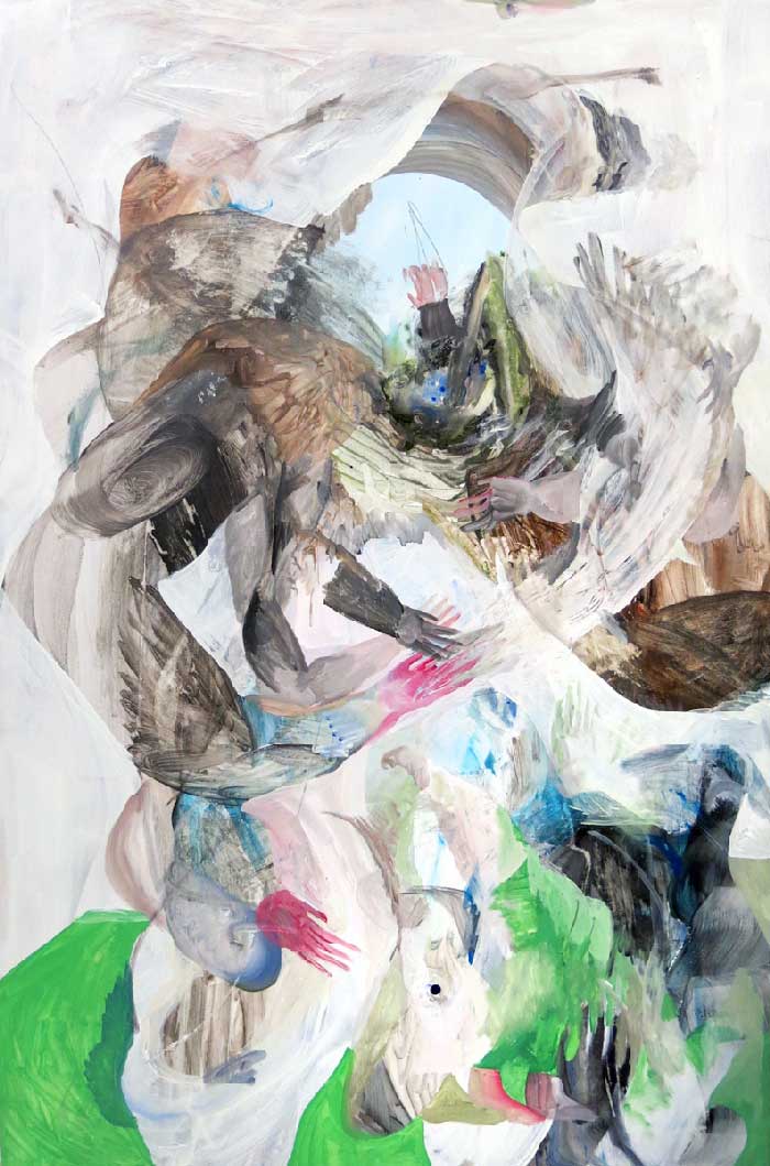 Scott Harber «Sans Titre 01» (2014) acrylique sur bois (152cm x 122cm)