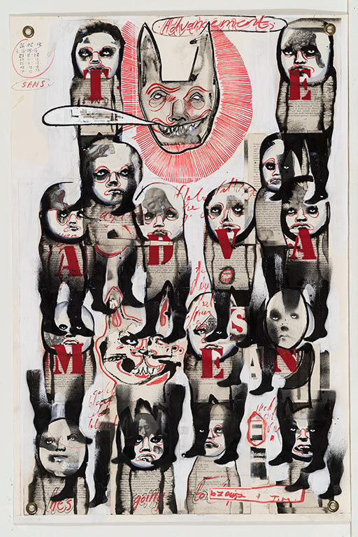 Jim Sanders «Advancements» (2012) technique mixte sur papier (84cm x 56cm)
