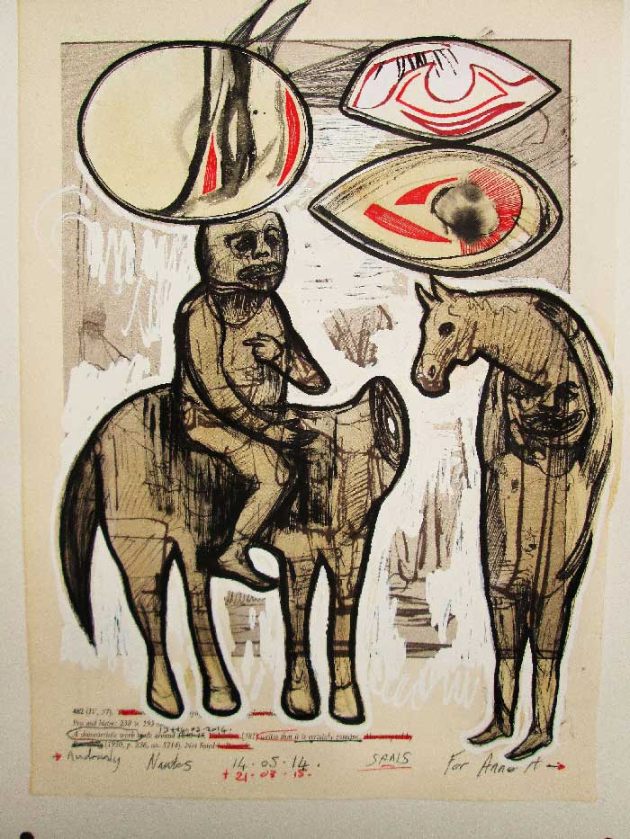 Jim Sanders «Certainly Genuine» (2014) technique mixte sur papier (31cm x 24cm)