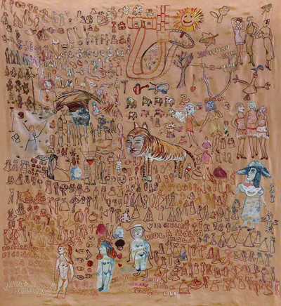 Anna Torma «Vanitas#1» (2011) technique mixte sur soie (153cm x 135cm)