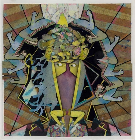 Max Wyse A W alled Musician (2012) acrylique et pastel sur feuille d'acrylique (63cm-x-61cm)