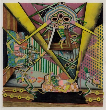 Max Wyse F ever Cabi n (2012) acrylique et pastel sur feuille d'acrylique (63cm-x-61cm)