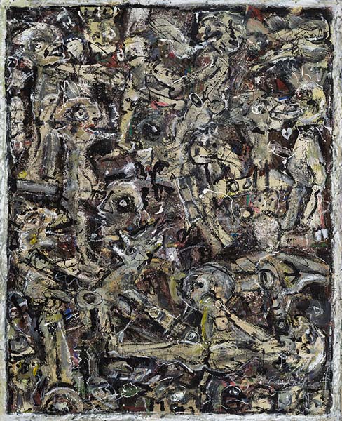Guy Bailey Grisaille (2000 ) technique mixte sur toile (221cm x 180cm)