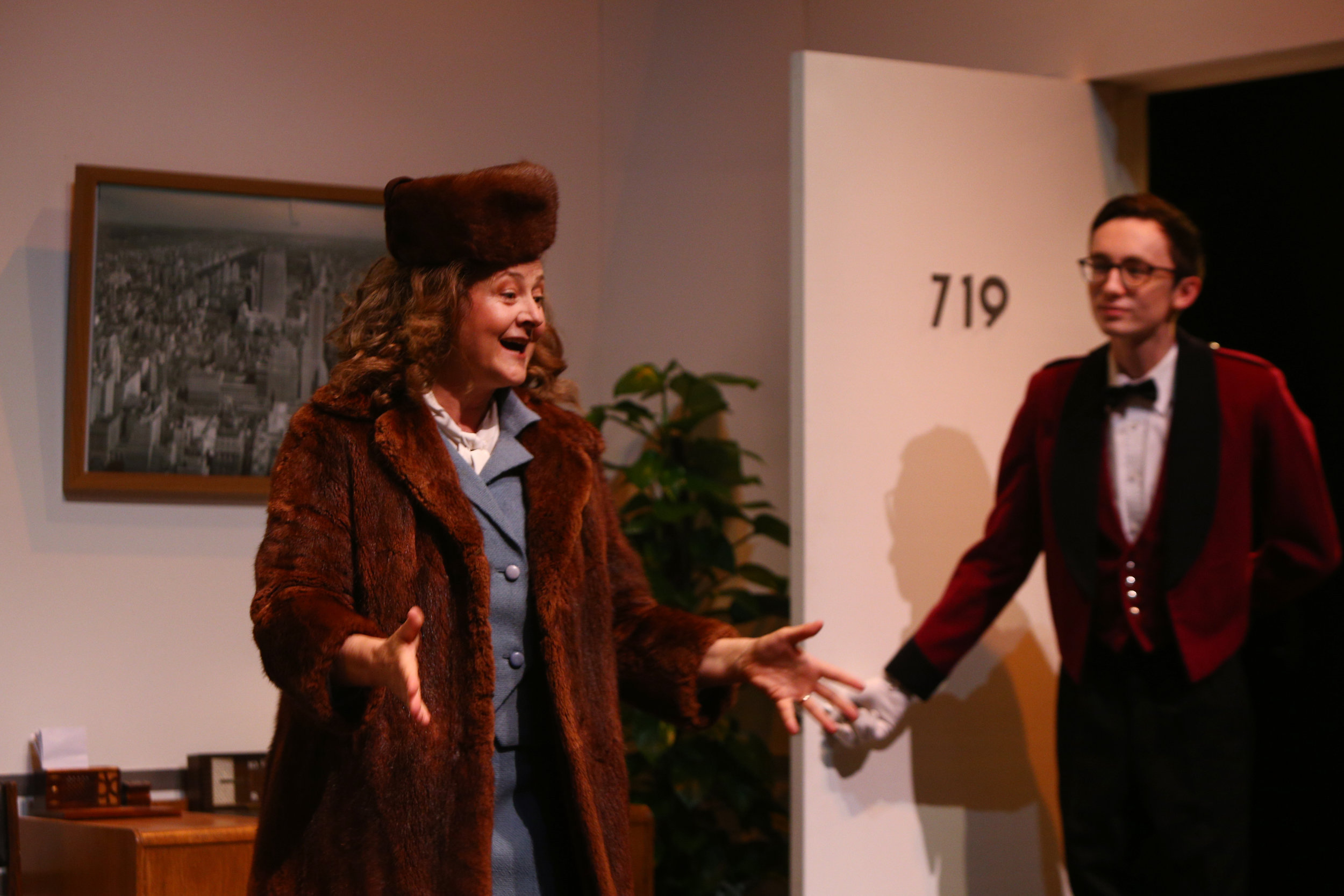 1. Karen Nash (Odile Le Clezio) and Bellhop (Alex White) - Plaza Suite - Visitor From Mamaroneck.jpg