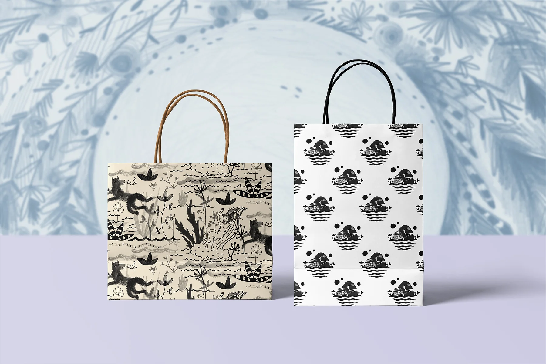 Paper Shopping Bags - let’s go shopping! examples of patterns used in product design