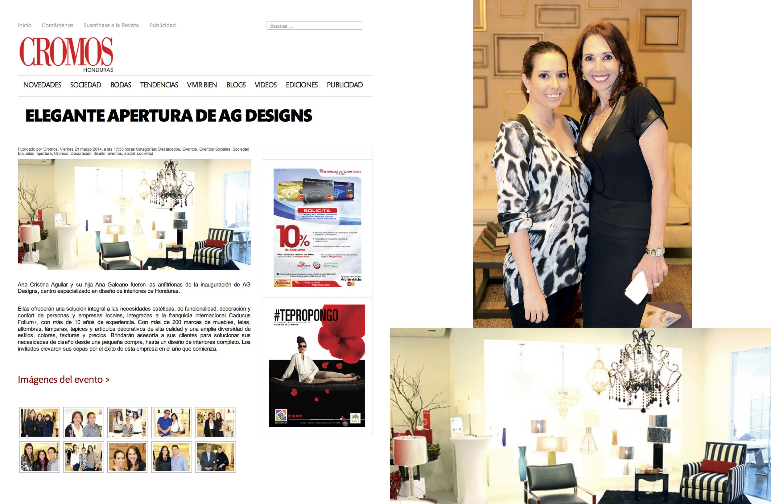 AG Designs featured in Cromos Honduras