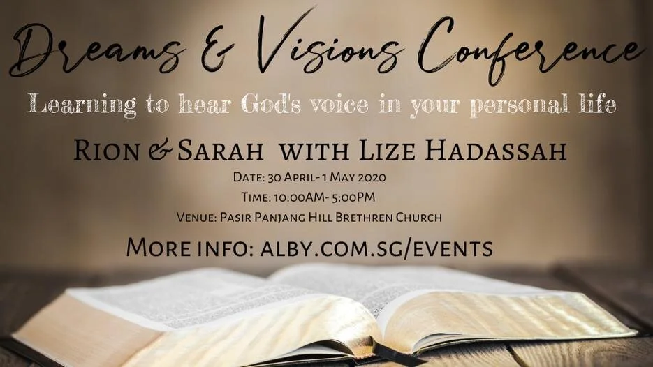 DREAMS and VISIONS Conference - Sarah (Jubilee) &amp; Rion Van Vuuren with Lize WiiD THIS EVENT IS POSTPONED