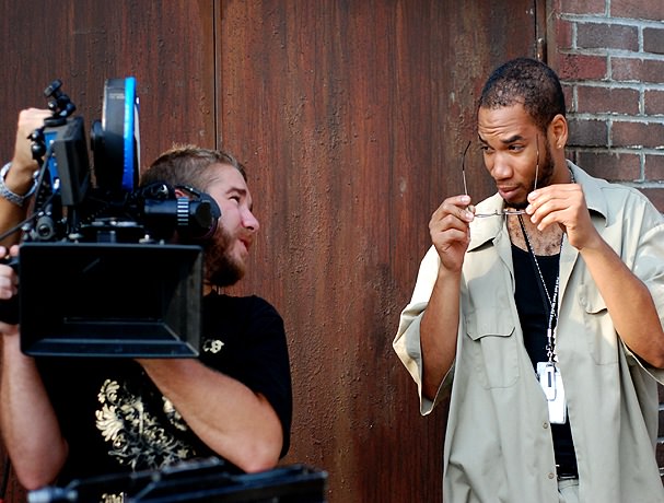 On the set of Beast on the Block: Director of Photography Samuel Brownfield (left) &amp; Producer, Sateesh Zanemvula (right)