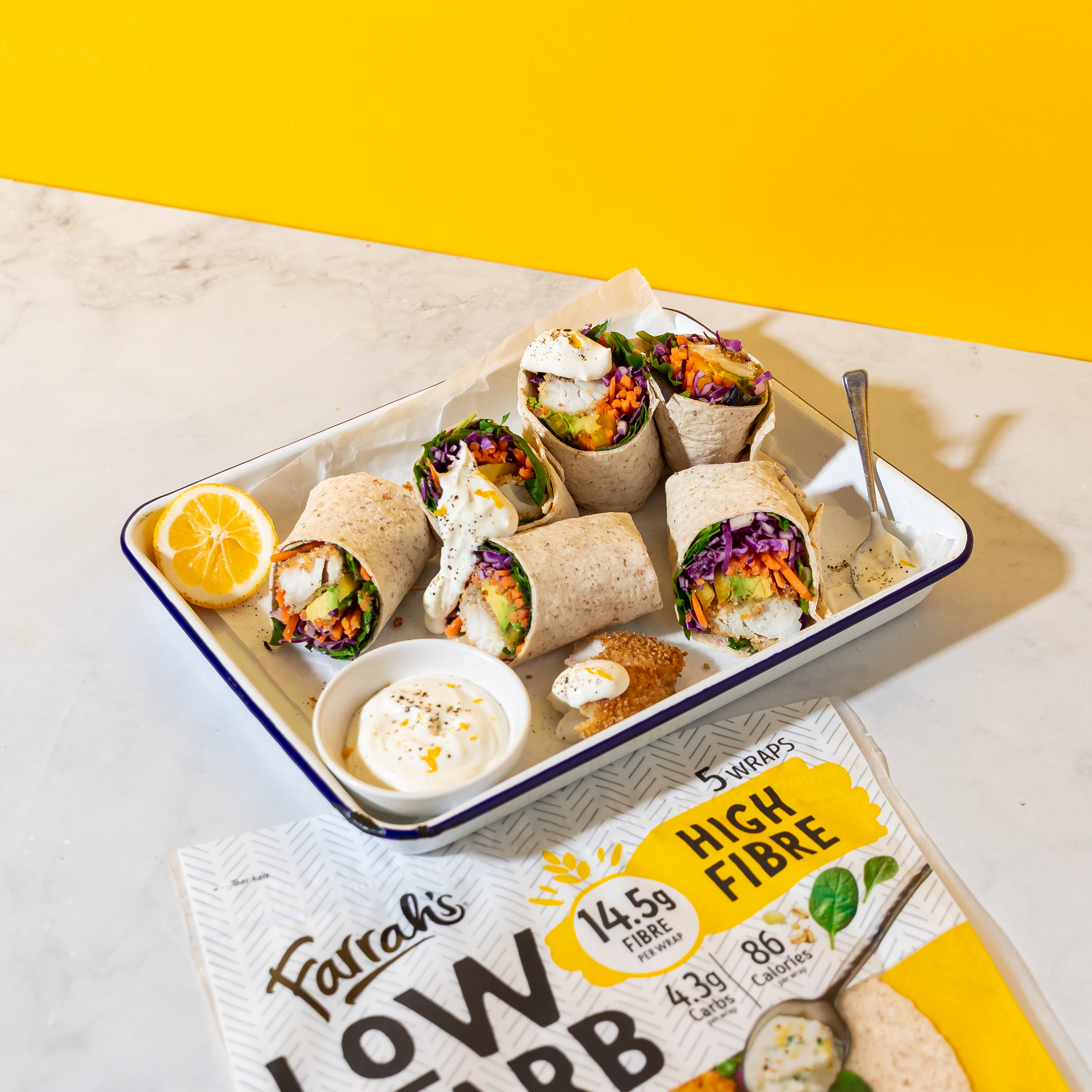 High Fibre Fish Wraps