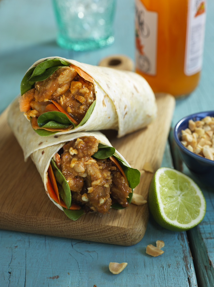 Satay Chicken Wraps — Farrah's