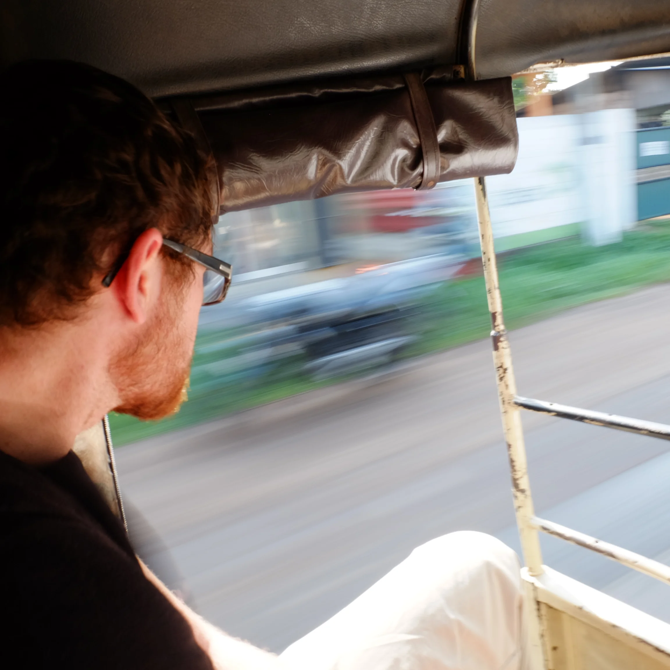 James in tuk tuk