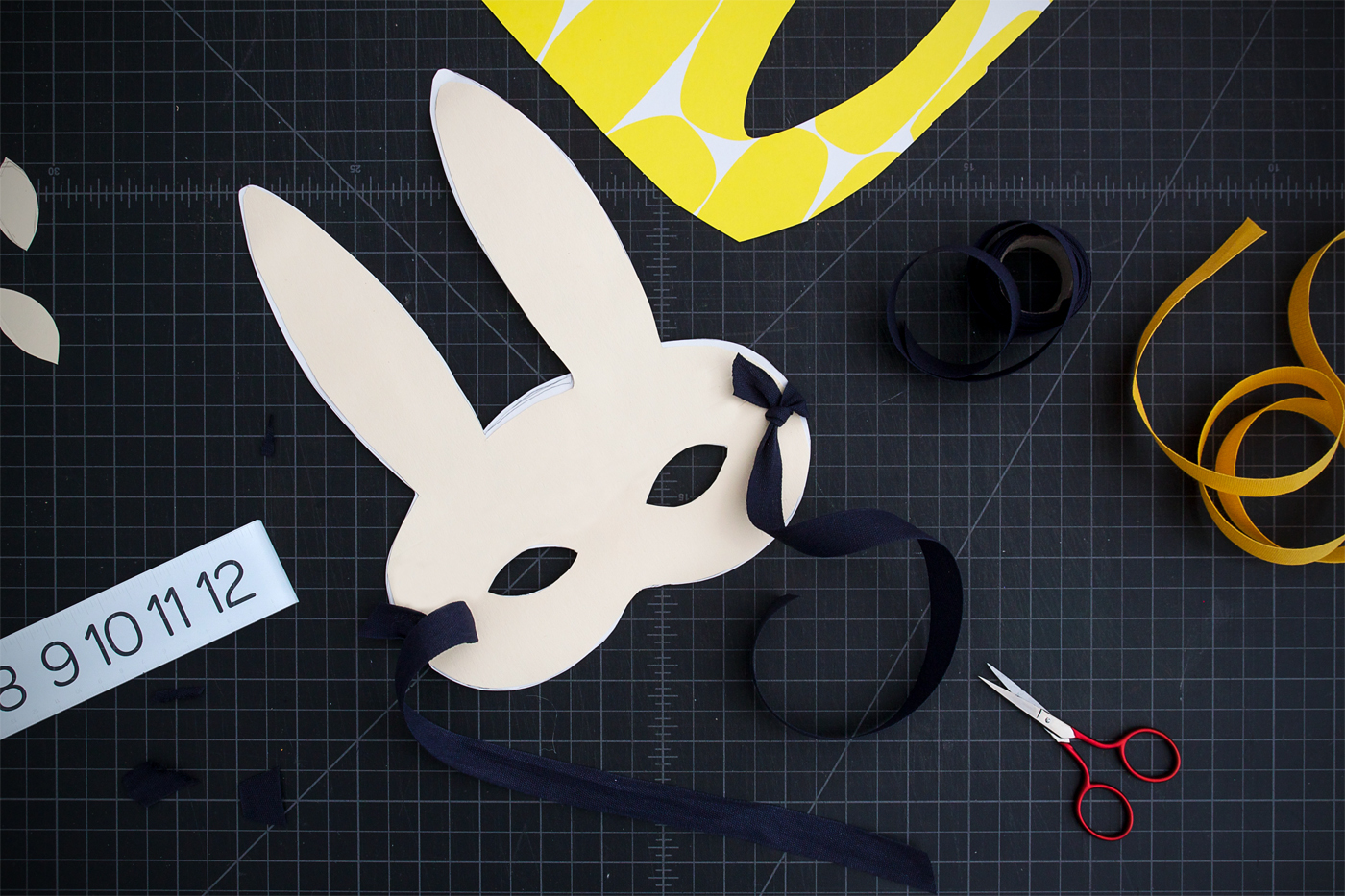 Step 8: Thread the ribbons through your holes and tie.