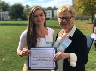Director of Public Programming Kara Gaffken and Board Chair Mary Etta Schneider