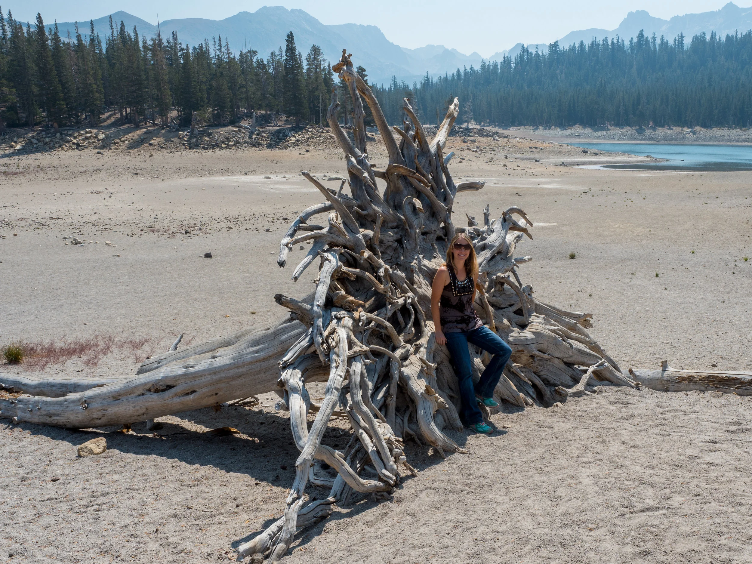 Cell phone pic of my wife at Horseshoe Lake mid day! Normally, she would be under some water...but it was during a drought! Harsh bright sunlight....I had to go back before sunrise!