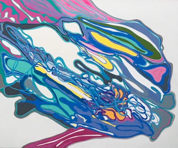 Apres Flash (2018) by Oona Ratcliffe, acrylic on canvas, 52x40" 