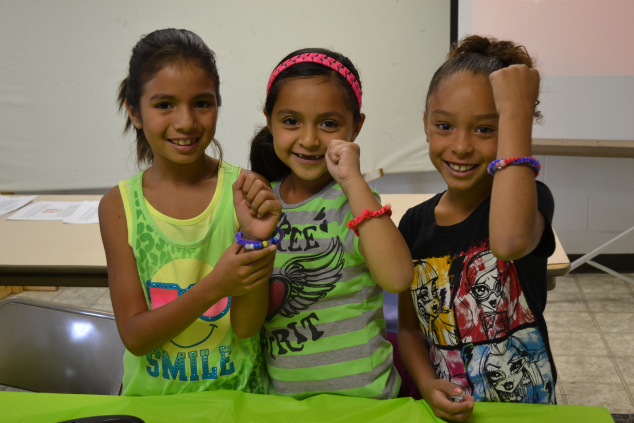 A few of the campers and their water cycle bracelets.