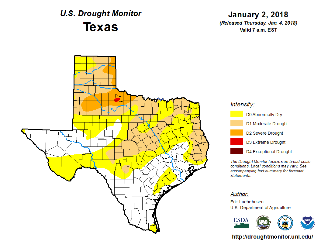 Source:&nbsp; droughtmonitor.unl.edu/CurrentMap/StateDroughtMonitor.aspx?TX
