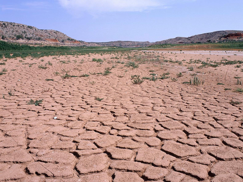 July 8, 2013 - Mud cracks line the dry bed of Lake Meredith, Sanford, Texas; Source: www.drought.gov